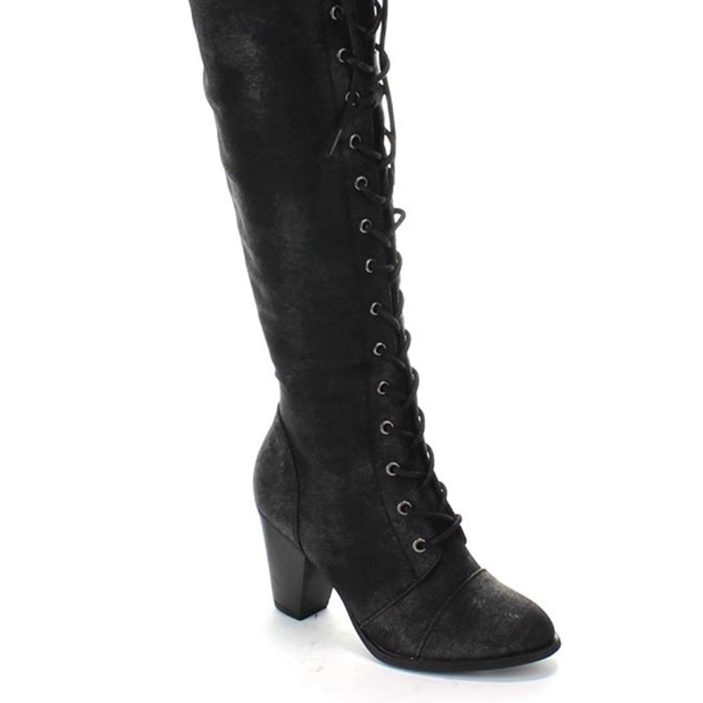 Chunky over the knee heels